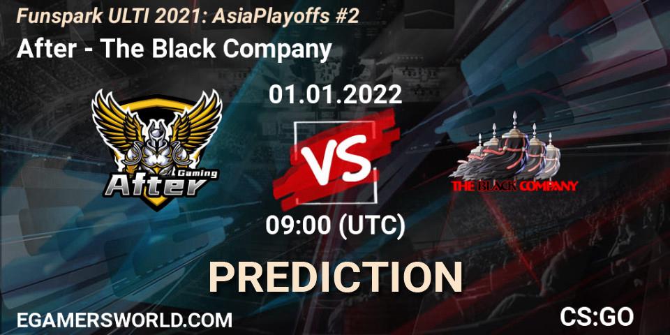 After vs The Black Company: Betting TIp, Match Prediction. 01.01.2022 at 09:00. Counter-Strike (CS2), Funspark ULTI 2021 Asia Playoffs 2