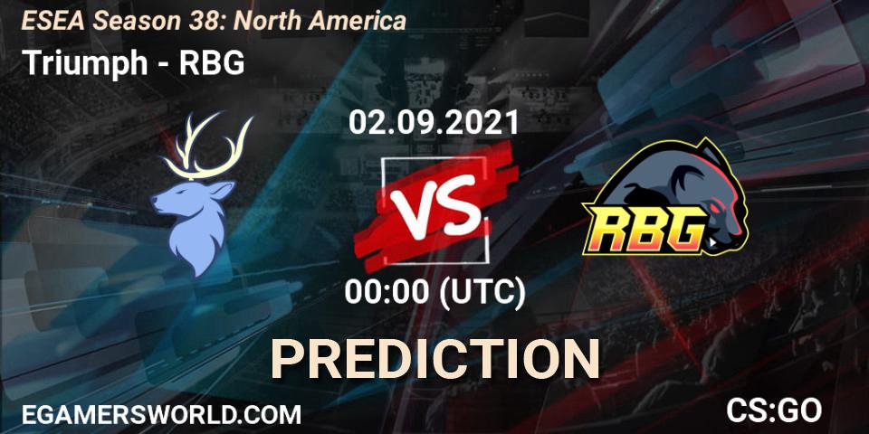 Triumph vs RBG: Betting TIp, Match Prediction. 02.09.21. CS2 (CS:GO), ESEA Season 38: North America 