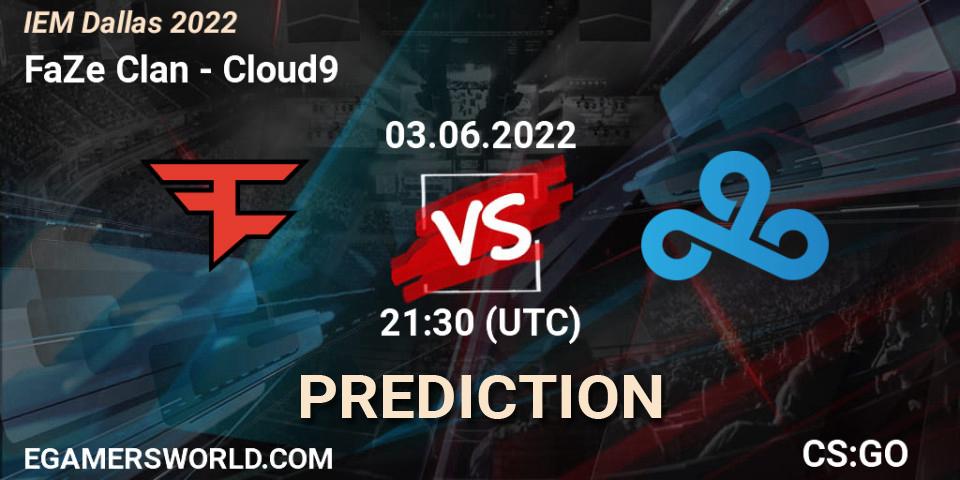 FaZe Clan vs Cloud9: Betting TIp, Match Prediction. 03.06.2022 at 22:35. Counter-Strike (CS2), IEM Dallas 2022