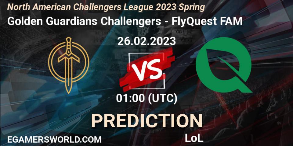 Golden Guardians Challengers vs FlyQuest FAM: Betting TIp, Match Prediction. 26.02.23. LoL, NACL 2023 Spring - Group Stage