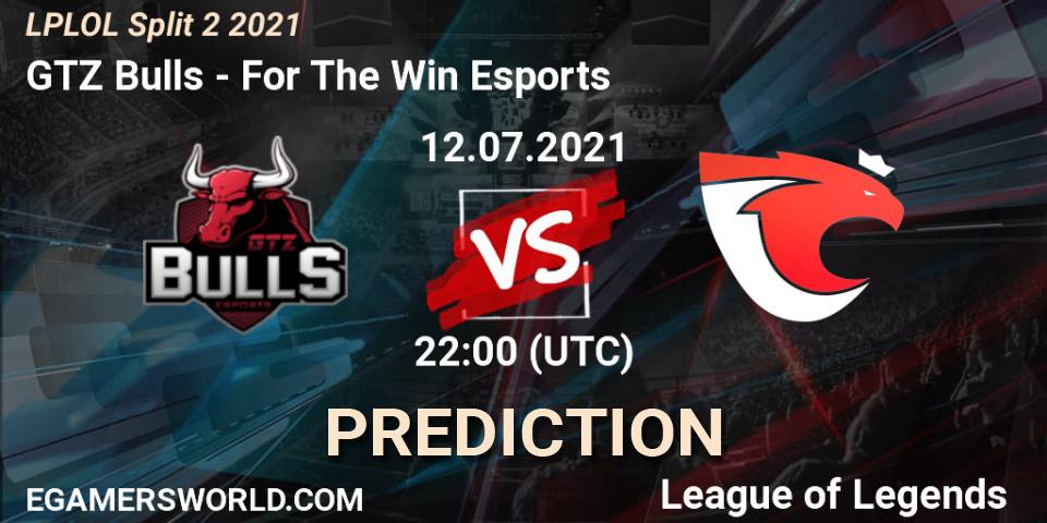 GTZ Bulls vs For The Win Esports: Betting TIp, Match Prediction. 12.07.21. LoL, LPLOL Split 2 2021