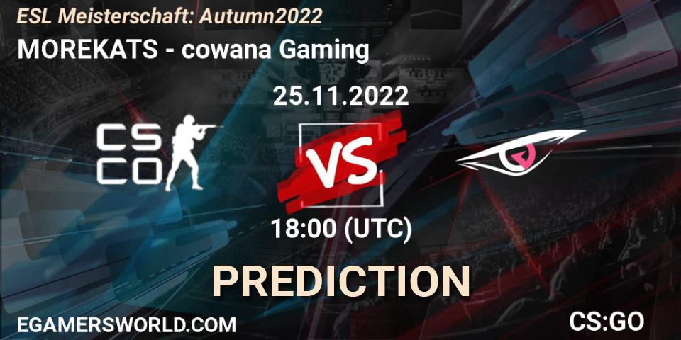 Morekats vs cowana Gaming: Betting TIp, Match Prediction. 25.11.22. CS2 (CS:GO), ESL Meisterschaft: Autumn 2022