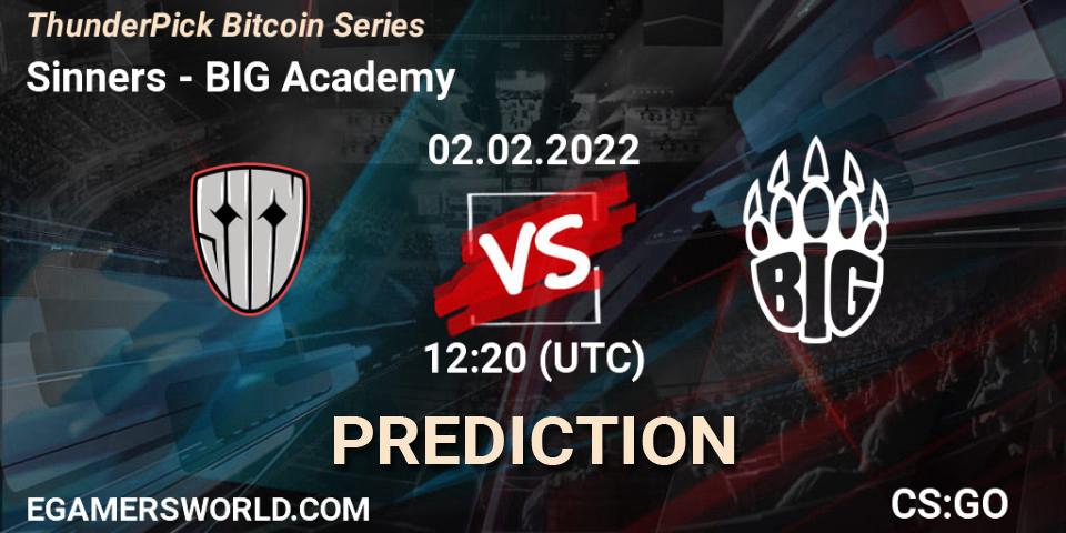 Sinners vs BIG Academy: Betting TIp, Match Prediction. 02.02.22. CS2 (CS:GO), ThunderPick Bitcoin Series