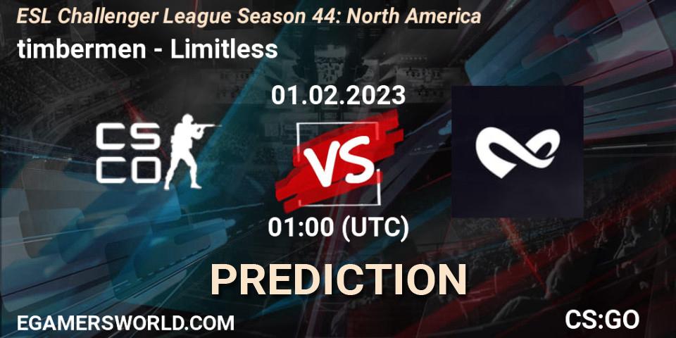 timbermen vs Limitless: Betting TIp, Match Prediction. 01.02.23. CS2 (CS:GO), ESL Challenger League Season 44: North America