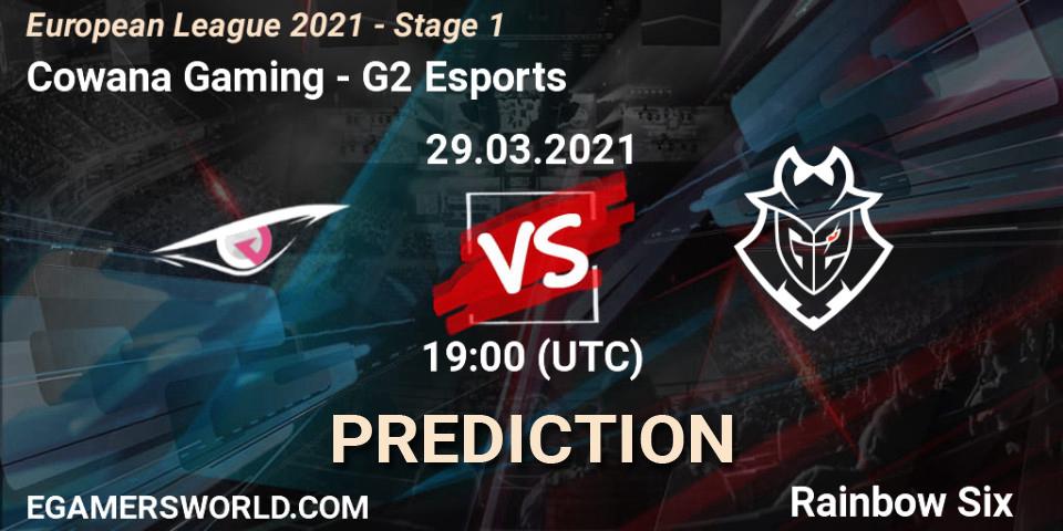 Cowana Gaming vs G2 Esports: Betting TIp, Match Prediction. 29.03.2021 at 19:15. Rainbow Six, European League 2021 - Stage 1