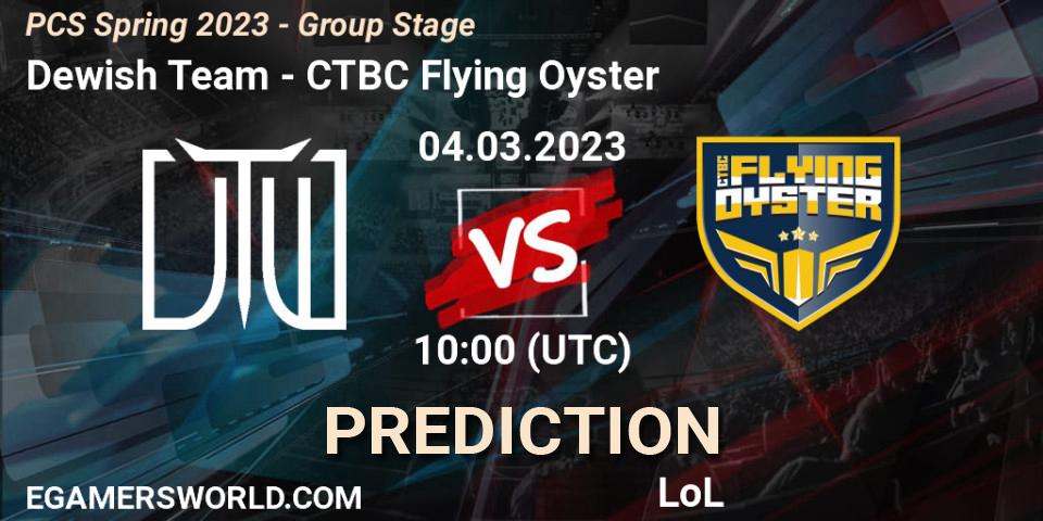 Dewish Team vs CTBC Flying Oyster: Betting TIp, Match Prediction. 12.02.2023 at 12:00. LoL, PCS Spring 2023 - Group Stage
