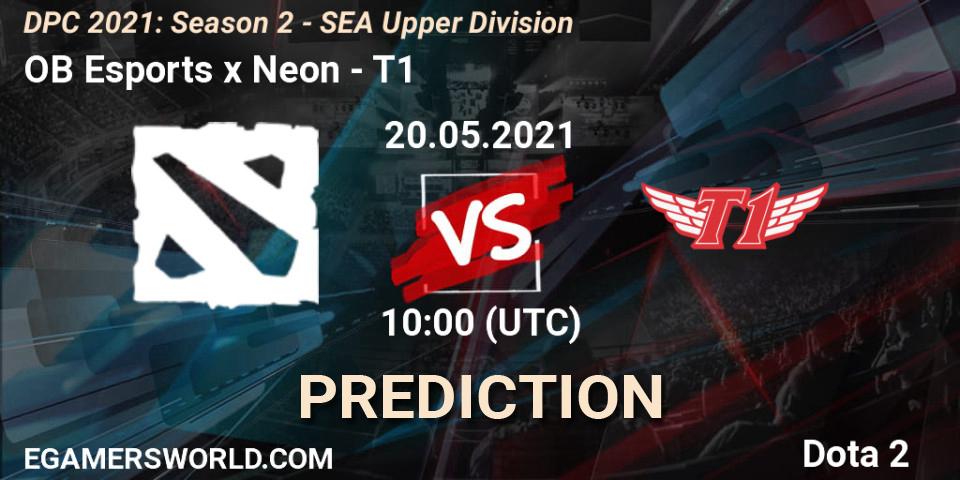 OB Esports x Neon vs T1: Betting TIp, Match Prediction. 20.05.2021 at 10:02. Dota 2, DPC 2021: Season 2 - SEA Upper Division