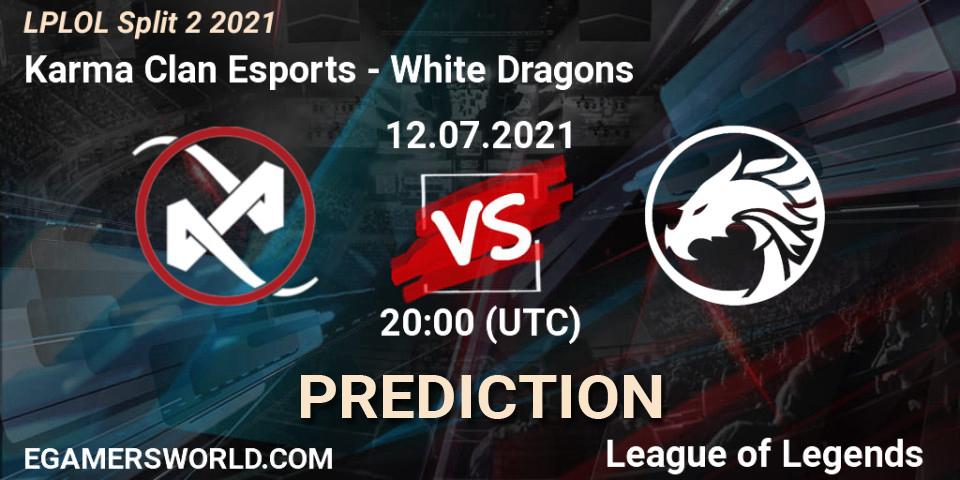 Karma Clan Esports vs White Dragons: Betting TIp, Match Prediction. 12.07.2021 at 20:00. LoL, LPLOL Split 2 2021