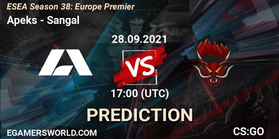 Apeks vs Sangal: Betting TIp, Match Prediction. 28.09.21. CS2 (CS:GO), ESEA Season 38: Europe Premier