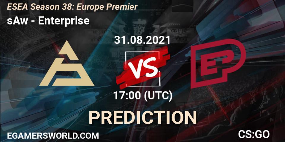 sAw vs Enterprise: Betting TIp, Match Prediction. 31.08.2021 at 17:00. Counter-Strike (CS2), ESEA Season 38: Europe Premier