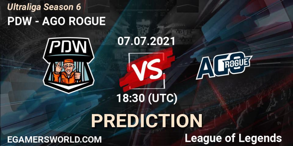 PDW vs AGO ROGUE: Betting TIp, Match Prediction. 15.06.2021 at 16:30. LoL, Ultraliga Season 6