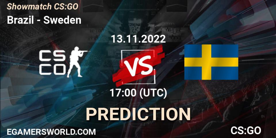 Team Brazil vs Sweden: Betting TIp, Match Prediction. 13.11.2022 at 16:00. Counter-Strike (CS2), Showmatch CS:GO