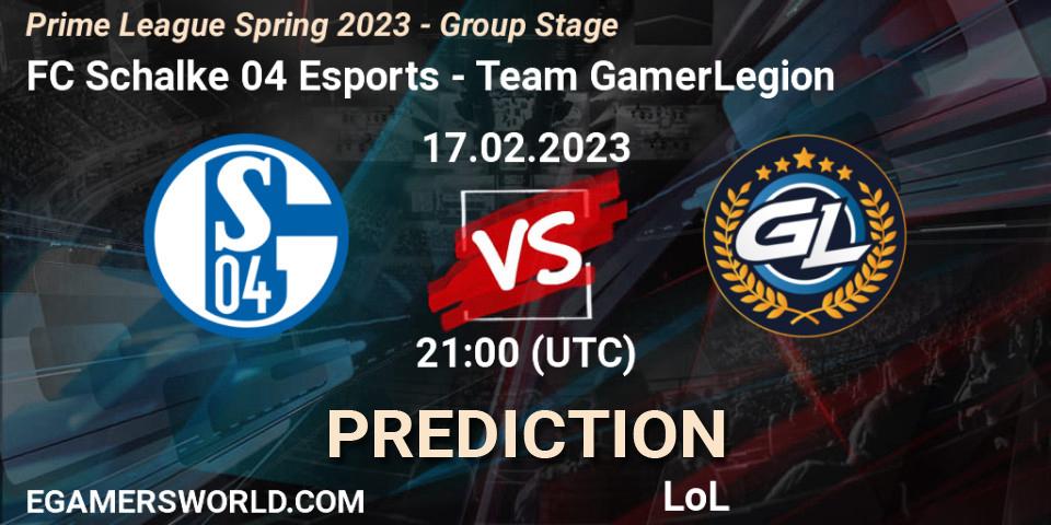 FC Schalke 04 Esports vs Team GamerLegion: Betting TIp, Match Prediction. 17.02.23. LoL, Prime League Spring 2023 - Group Stage