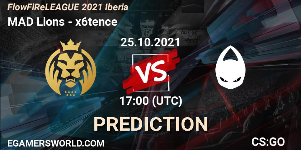MAD Lions vs x6tence: Betting TIp, Match Prediction. 25.10.21. CS2 (CS:GO), FlowFiReLEAGUE 2021 Iberia