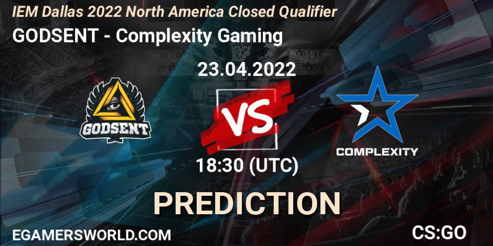 GODSENT vs Complexity Gaming: Betting TIp, Match Prediction. 23.04.2022 at 18:30. Counter-Strike (CS2), IEM Dallas 2022 North America Closed Qualifier