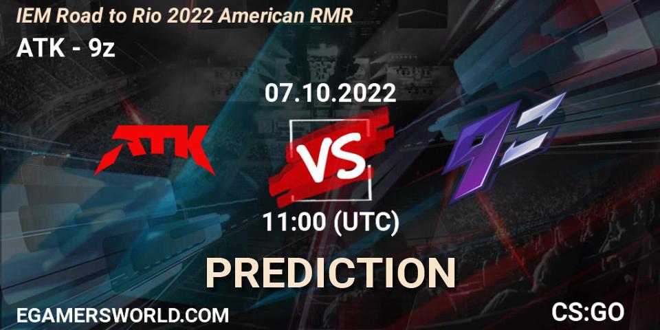 ATK vs 9z: Betting TIp, Match Prediction. 07.10.2022 at 11:00. Counter-Strike (CS2), IEM Road to Rio 2022 American RMR