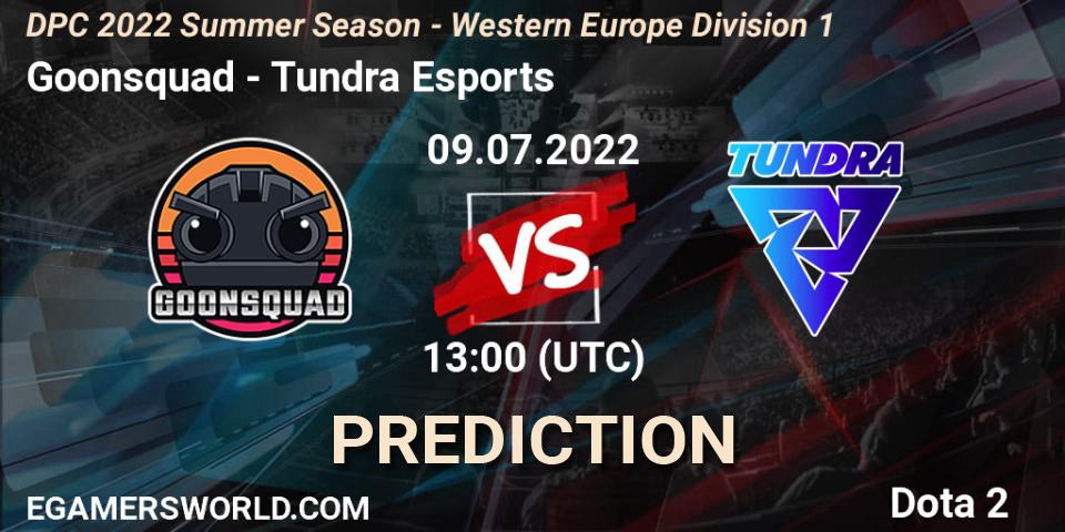 Goonsquad vs Tundra Esports: Betting TIp, Match Prediction. 09.07.2022 at 13:41. Dota 2, DPC WEU 2021/2022 Tour 3: Division I