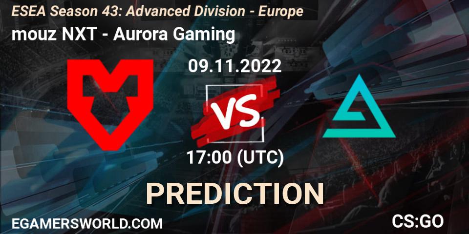 mouz NXT vs Aurora: Betting TIp, Match Prediction. 09.11.22. CS2 (CS:GO), ESEA Season 43: Advanced Division - Europe