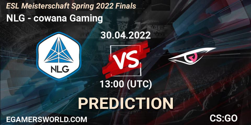 NLG vs cowana Gaming: Betting TIp, Match Prediction. 30.04.2022 at 13:00. Counter-Strike (CS2), ESL Meisterschaft Spring 2022 Finals