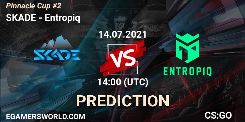 SKADE vs Entropiq: Betting TIp, Match Prediction. 14.07.2021 at 14:35. Counter-Strike (CS2), Pinnacle Cup #2