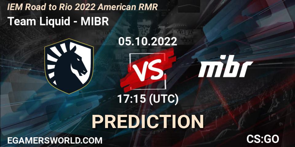 Team Liquid vs MIBR: Betting TIp, Match Prediction. 05.10.22. CS2 (CS:GO), IEM Road to Rio 2022 American RMR