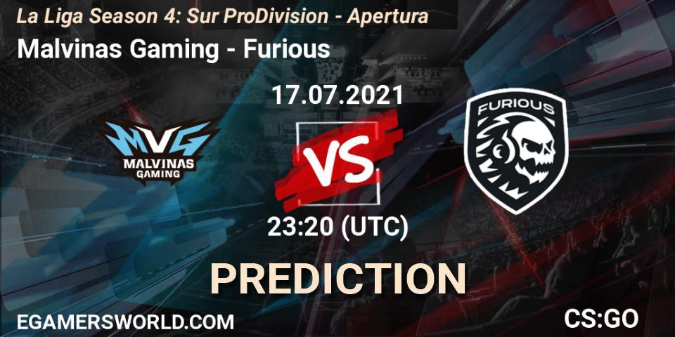 Malvinas Gaming vs Furious: Betting TIp, Match Prediction. 17.07.21. CS2 (CS:GO), La Liga Season 4: Sur Pro Division - Apertura
