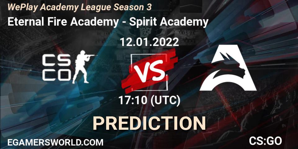 Eternal Fire Academy vs Spirit Academy: Betting TIp, Match Prediction. 12.01.22. CS2 (CS:GO), WePlay Academy League Season 3