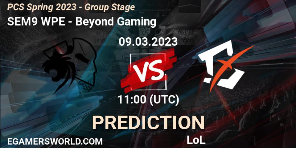 SEM9 WPE vs Beyond Gaming: Betting TIp, Match Prediction. 17.02.2023 at 11:15. LoL, PCS Spring 2023 - Group Stage