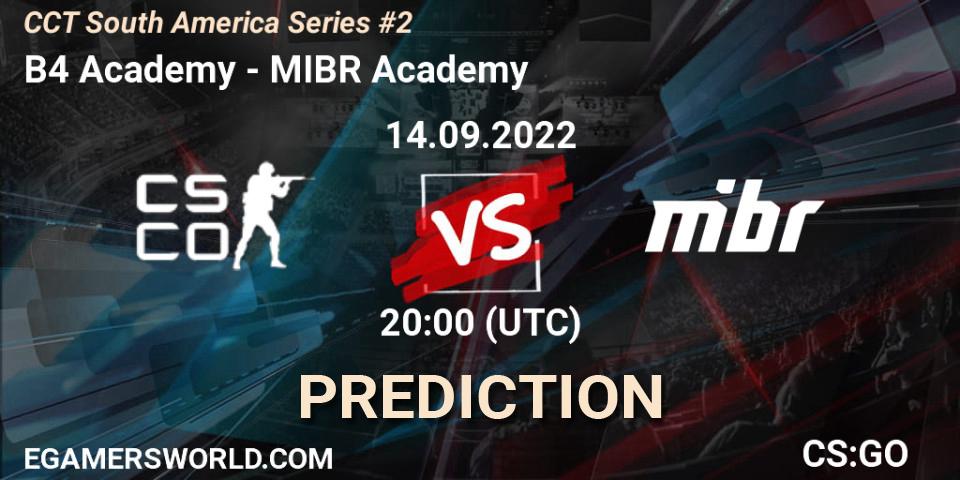 B4 Academy vs MIBR Academy: Betting TIp, Match Prediction. 14.09.2022 at 20:00. Counter-Strike (CS2), CCT South America Series #2