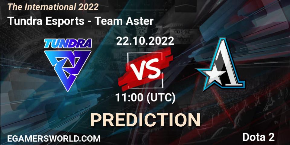 Tundra Esports vs Team Aster: Betting TIp, Match Prediction. 22.10.2022 at 11:59. Dota 2, The International 2022