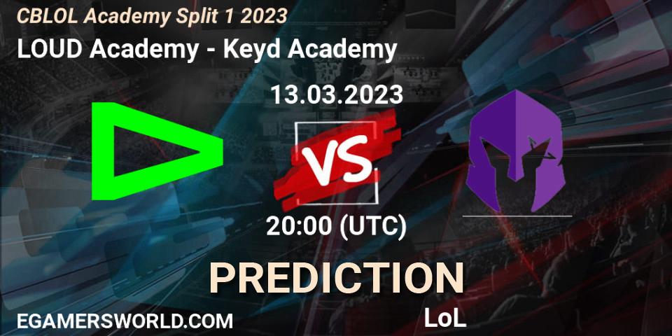 LOUD Academy vs Keyd Academy: Betting TIp, Match Prediction. 13.03.2023 at 20:00. LoL, CBLOL Academy Split 1 2023