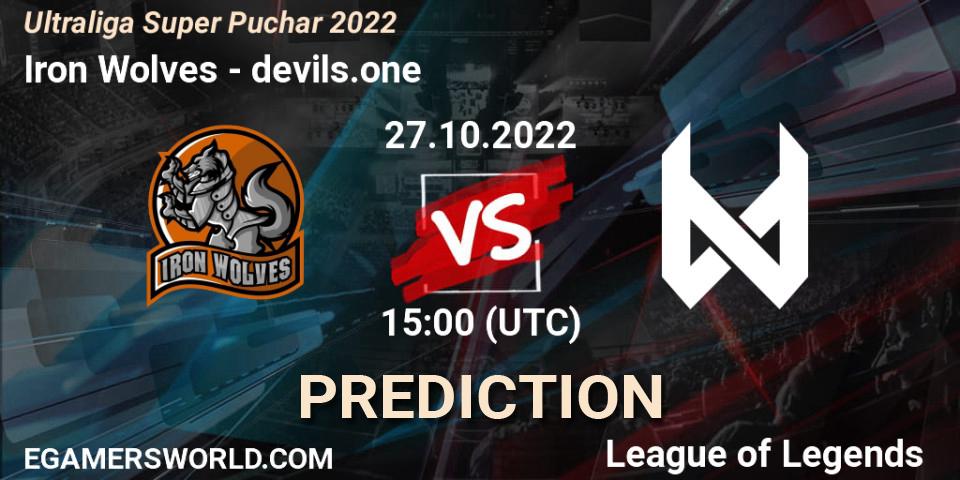Iron Wolves vs devils.one: Betting TIp, Match Prediction. 27.10.2022 at 15:00. LoL, Ultraliga Super Puchar 2022