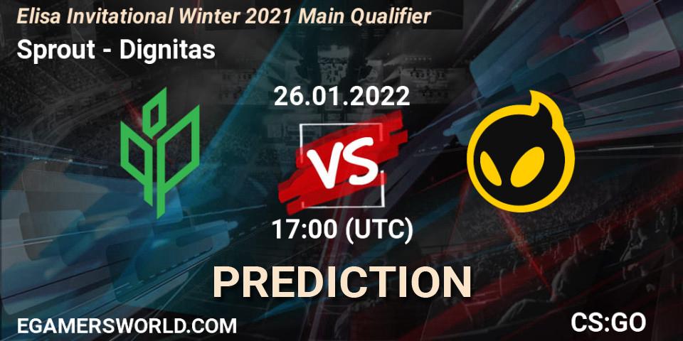 Sprout vs Dignitas: Betting TIp, Match Prediction. 26.01.2022 at 14:40. Counter-Strike (CS2), Elisa Invitational Winter 2021 Main Qualifier