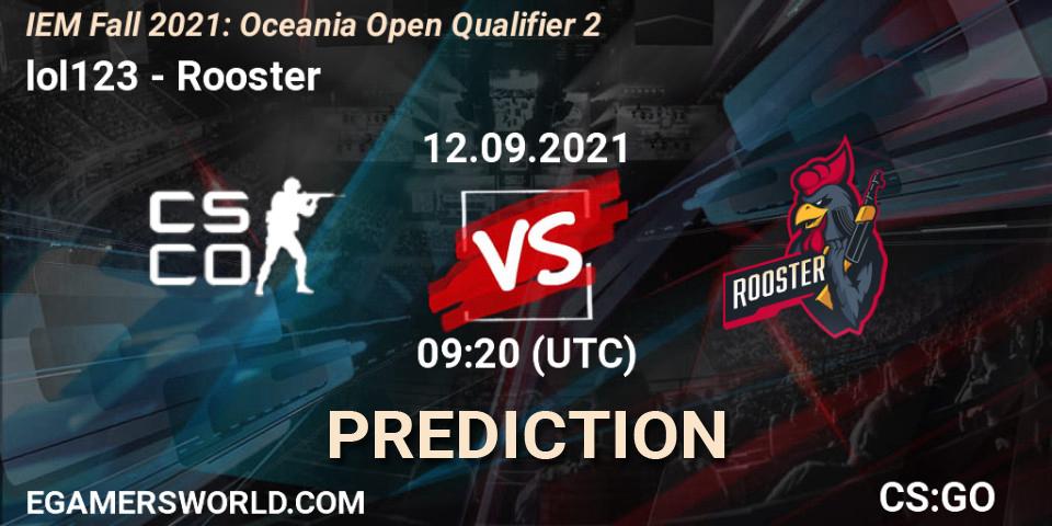 lol123 vs Rooster: Betting TIp, Match Prediction. 12.09.21. CS2 (CS:GO), IEM Fall 2021: Oceania Open Qualifier 2
