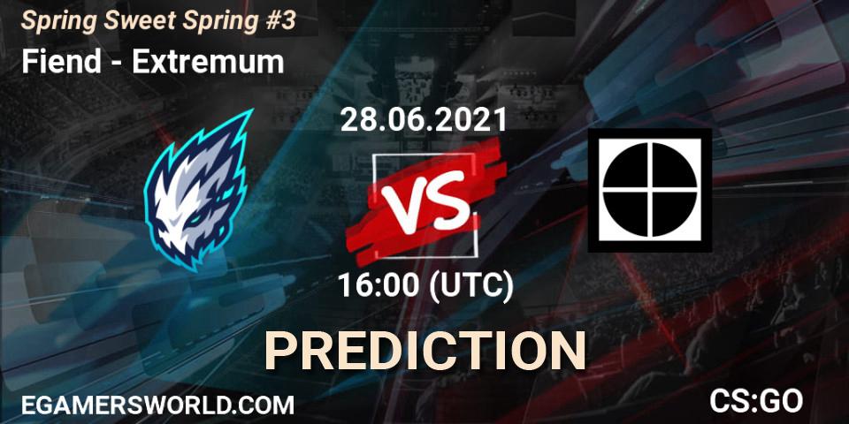 Fiend vs Extremum: Betting TIp, Match Prediction. 28.06.21. CS2 (CS:GO), Spring Sweet Spring #3