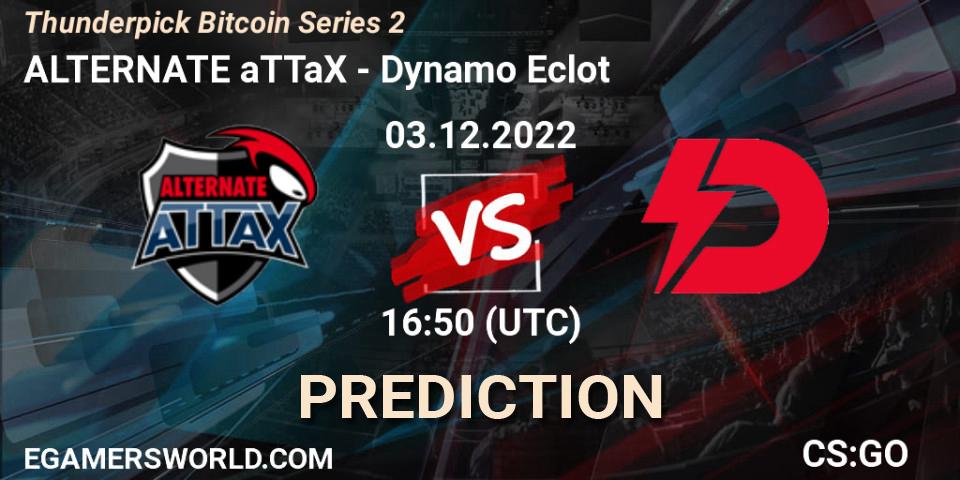 ALTERNATE aTTaX vs Dynamo Eclot: Betting TIp, Match Prediction. 03.12.2022 at 17:20. Counter-Strike (CS2), Thunderpick Bitcoin Series 2