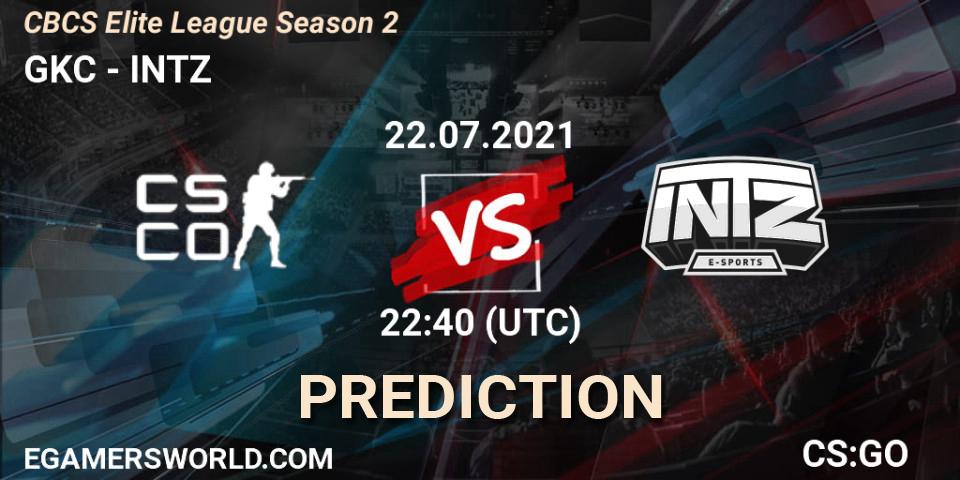 GKC vs INTZ: Betting TIp, Match Prediction. 22.07.2021 at 22:40. Counter-Strike (CS2), CBCS Elite League Season 2