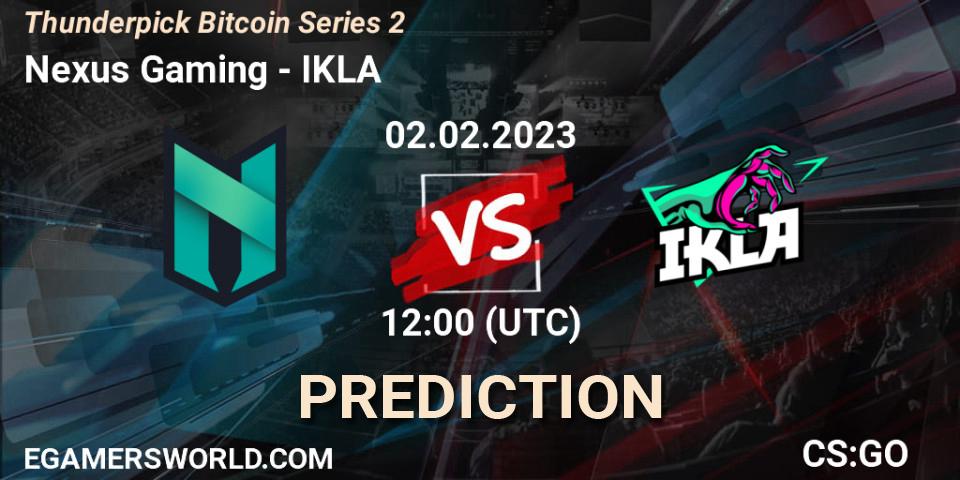 Nexus Gaming vs IKLA: Betting TIp, Match Prediction. 02.02.23. CS2 (CS:GO), Thunderpick Bitcoin Series 2