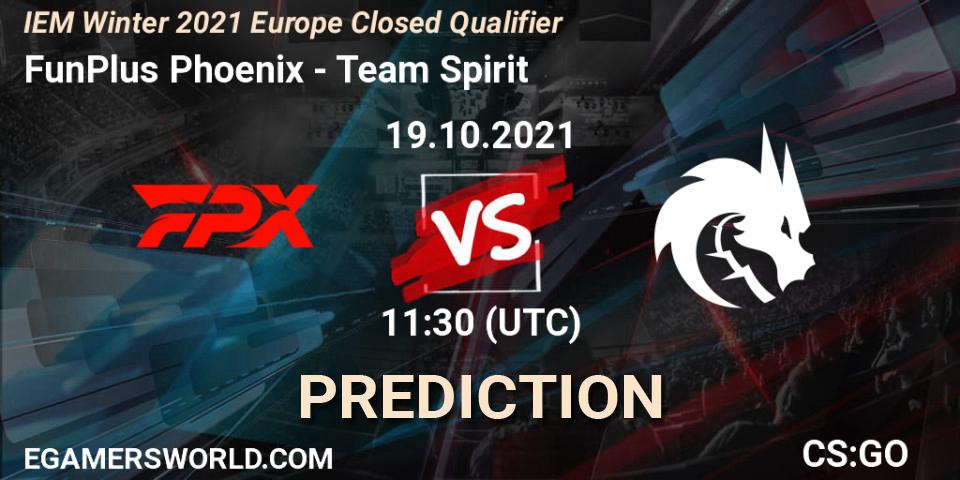 FunPlus Phoenix vs Team Spirit: Betting TIp, Match Prediction. 19.10.2021 at 11:30. Counter-Strike (CS2), IEM Winter 2021 Europe Closed Qualifier