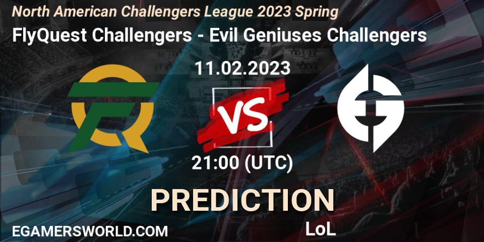 FlyQuest Challengers vs Evil Geniuses Challengers: Betting TIp, Match Prediction. 11.02.2023 at 21:00. LoL, NACL 2023 Spring - Group Stage