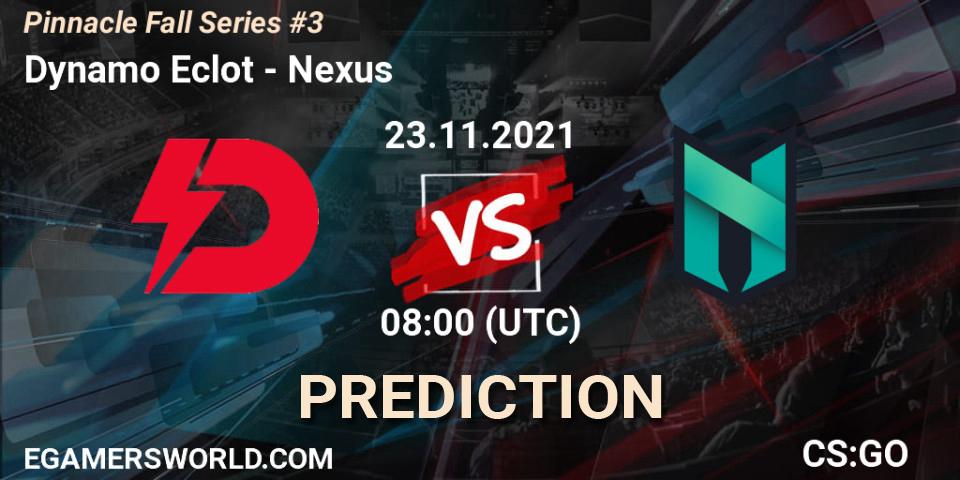 Dynamo Eclot vs Nexus: Betting TIp, Match Prediction. 23.11.21. CS2 (CS:GO), Pinnacle Fall Series #3