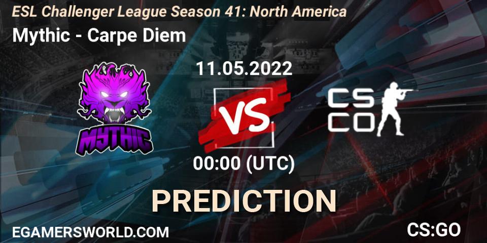 Mythic vs Carpe Diem: Betting TIp, Match Prediction. 11.05.2022 at 00:00. Counter-Strike (CS2), ESL Challenger League Season 41: North America