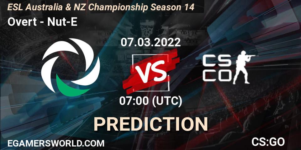 Overt vs Nut-E Gaming: Betting TIp, Match Prediction. 07.03.22. CS2 (CS:GO), ESL ANZ Champs Season 14