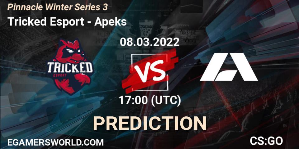 Tricked Esport vs Apeks: Betting TIp, Match Prediction. 08.03.2022 at 17:10. Counter-Strike (CS2), Pinnacle Winter Series 3