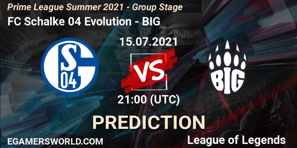 FC Schalke 04 Evolution vs BIG: Betting TIp, Match Prediction. 15.07.21. LoL, Prime League Summer 2021 - Group Stage