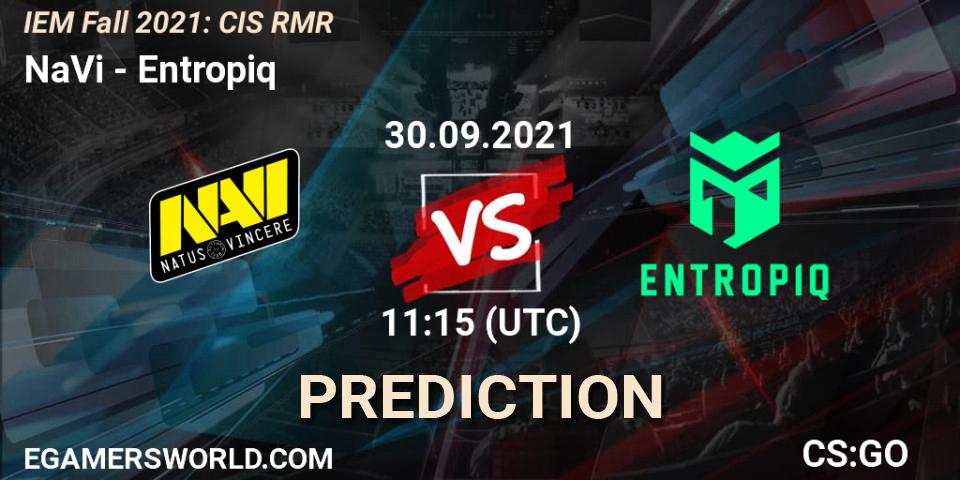 NaVi vs Entropiq: Betting TIp, Match Prediction. 30.09.2021 at 11:20. Counter-Strike (CS2), IEM Fall 2021: CIS RMR