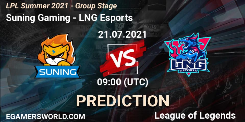 Suning Gaming vs LNG Esports: Betting TIp, Match Prediction. 21.07.21. LoL, LPL Summer 2021 - Group Stage