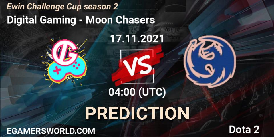 Digital Gaming vs Moon Chasers: Betting TIp, Match Prediction. 17.11.21. Dota 2, Ewin Challenge Cup season 2
