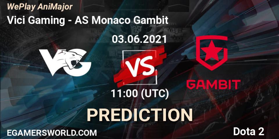Vici Gaming vs AS Monaco Gambit: Betting TIp, Match Prediction. 03.06.21. Dota 2, WePlay AniMajor 2021