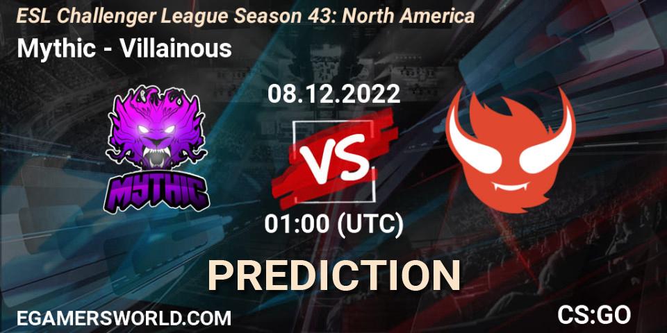 Mythic vs Villainous: Betting TIp, Match Prediction. 08.12.22. CS2 (CS:GO), ESL Challenger League Season 43: North America